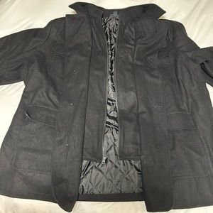 King size brand wool multi pocket inset jacket